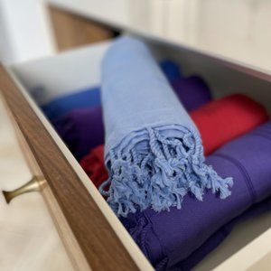 4 Light Blue Beach Bath Towels - 100% Turkish Cotton - Citizens of the Beach